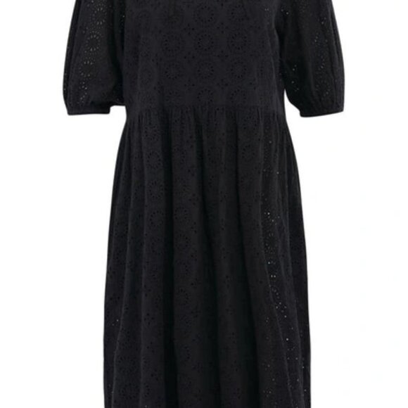 Barbour Black Eyelet Midi Dress - Picture 4 of 14